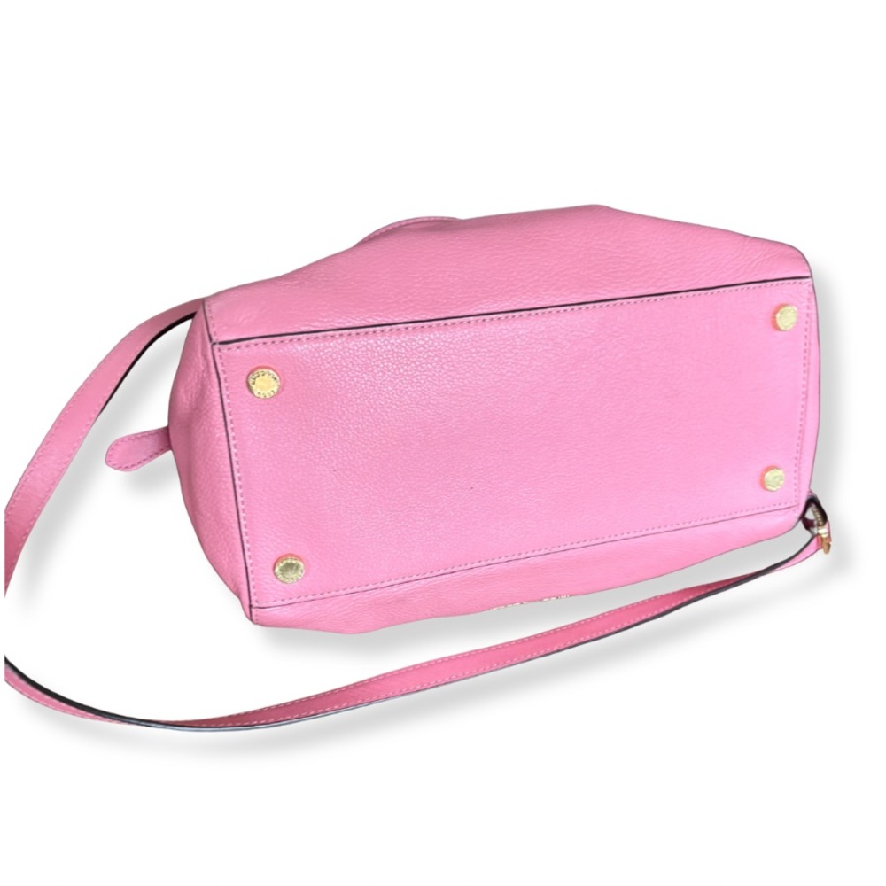 👜 Michael Kors Pink Pebbled Leather Satchel | Gold Hardware - Picture 7 of 16